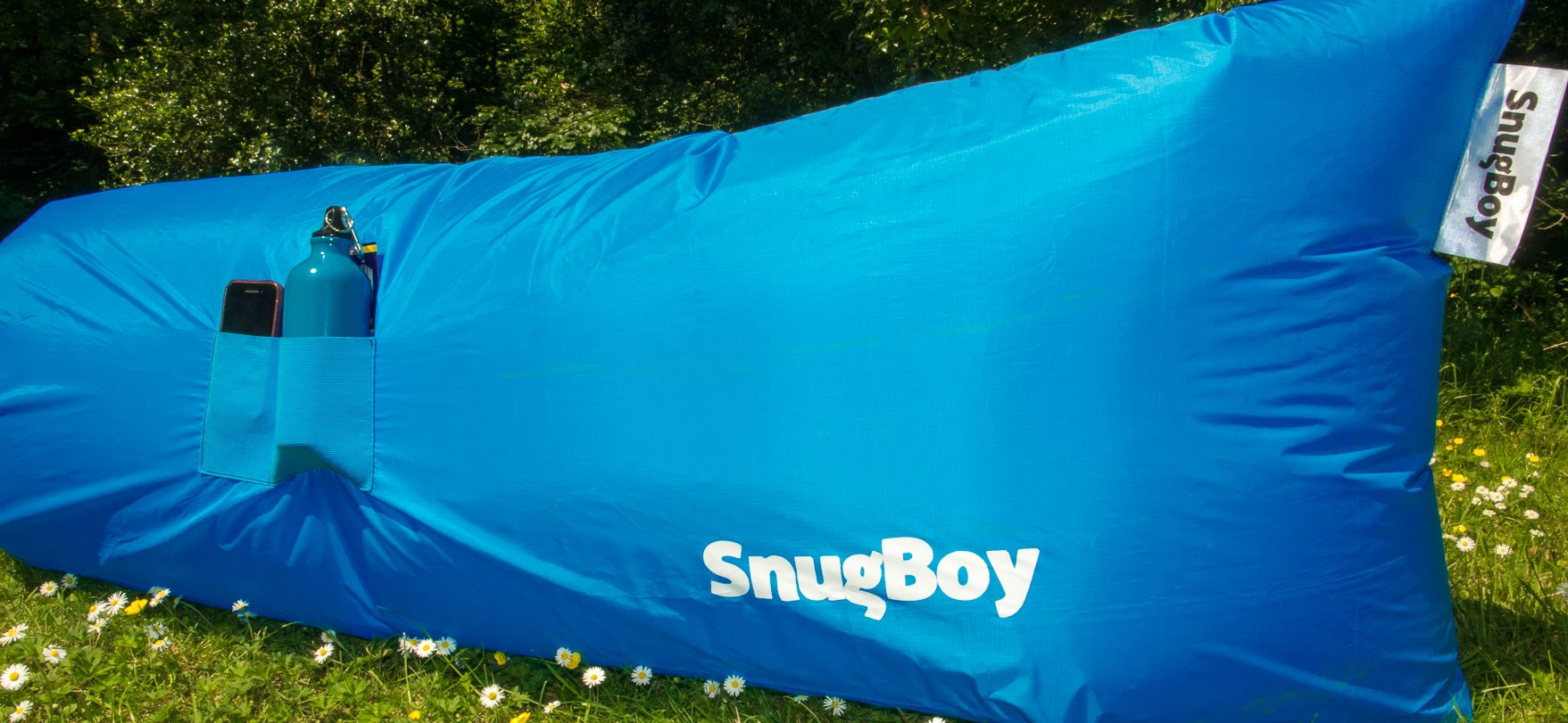 The Snug Boy inflatable lounge chair is great for sitting around in the sun