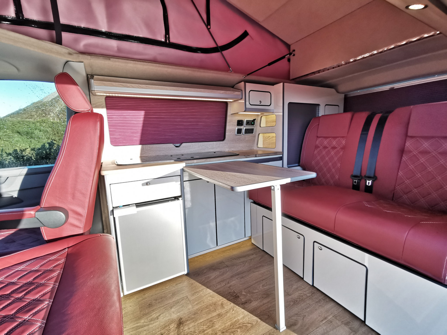 The interior of a campervan converted by Taylored Campervans