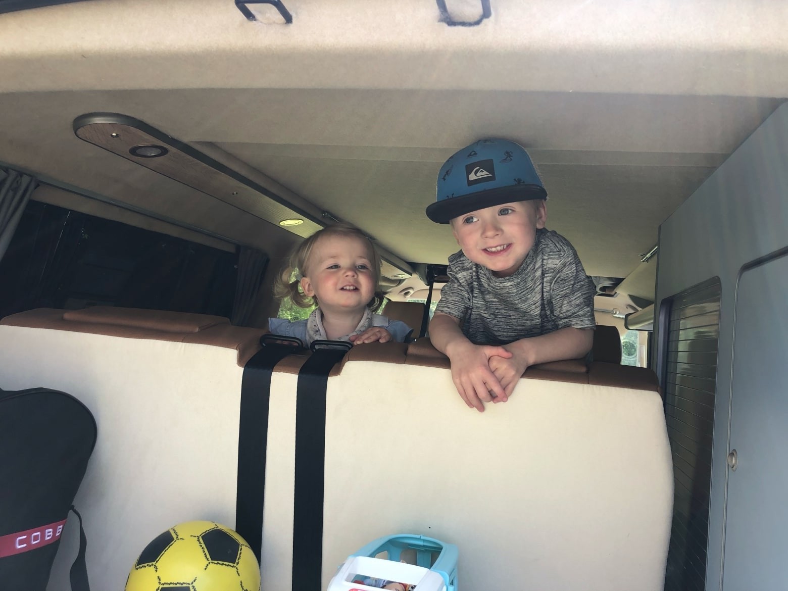 The picture above is of the children enjoying their time in the campervan during the shoot!